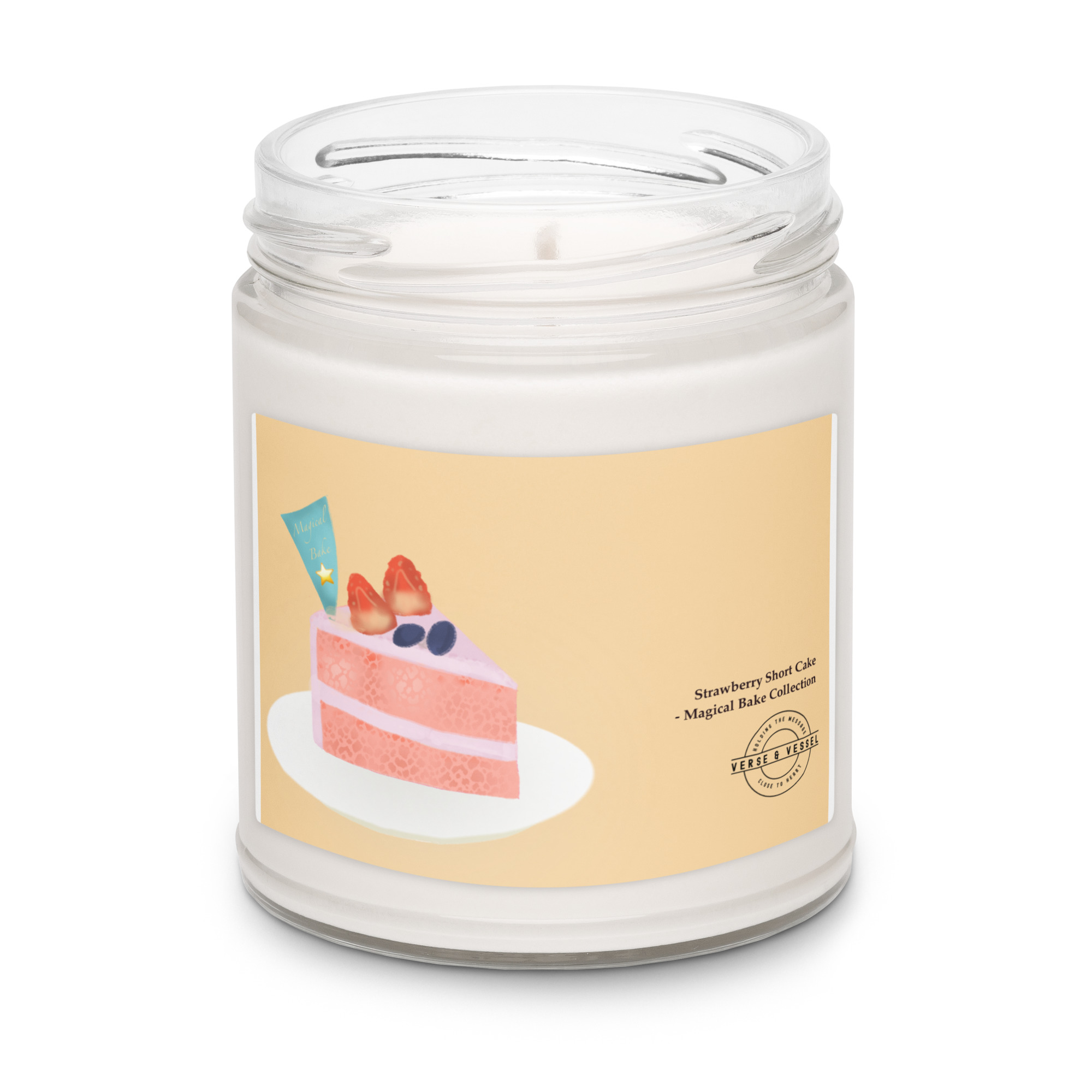 “Strawberry Short Cake” – Scented Soy Wax Candle | Magical Bake Collection