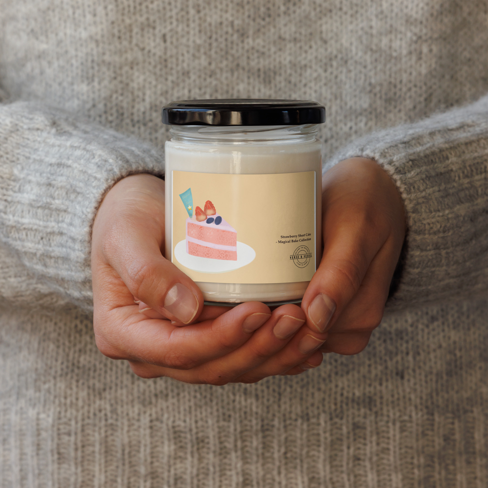 “Strawberry Short Cake” – Scented Soy Wax Candle | Magical Bake Collection - Image 2