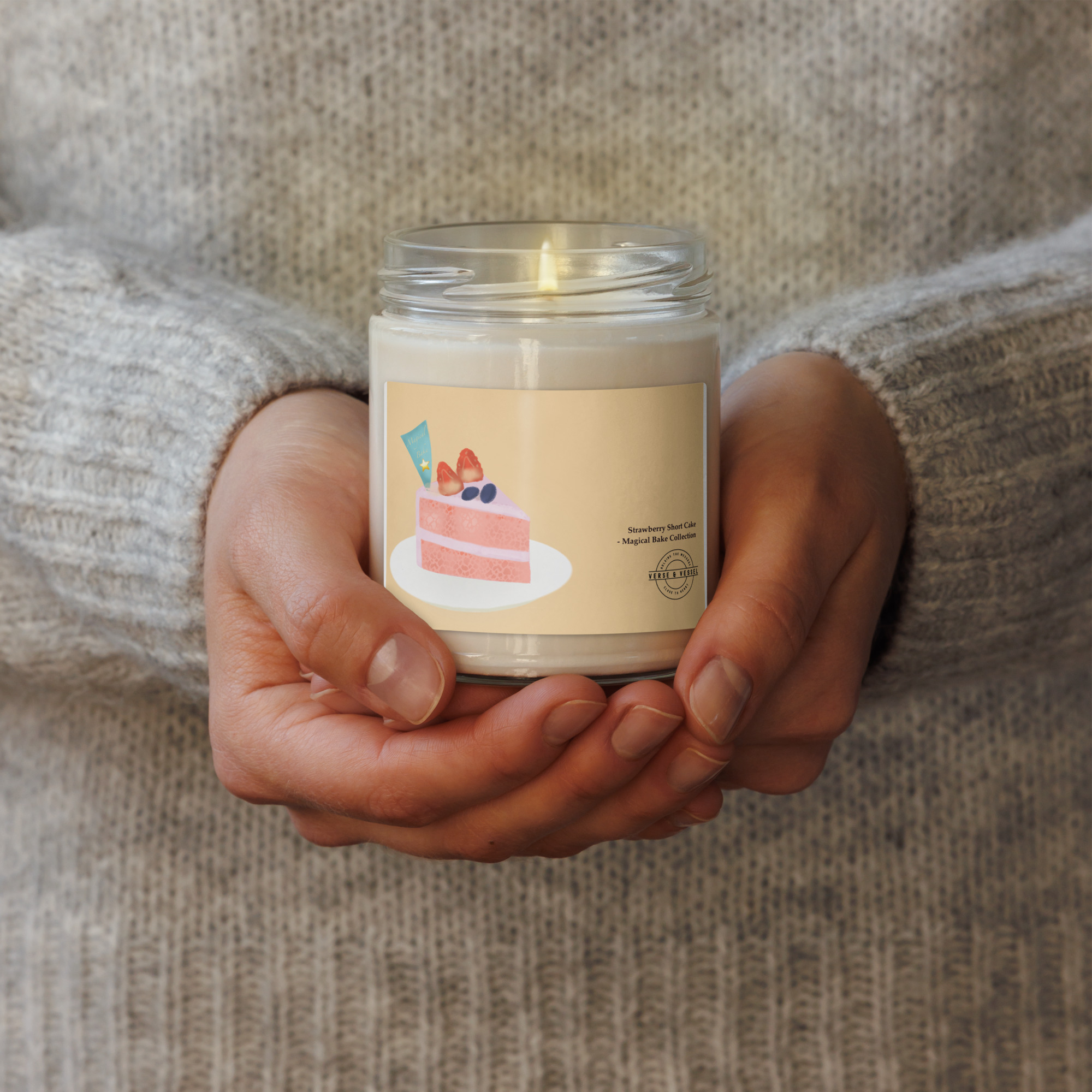 “Strawberry Short Cake” – Scented Soy Wax Candle | Magical Bake Collection - Image 3