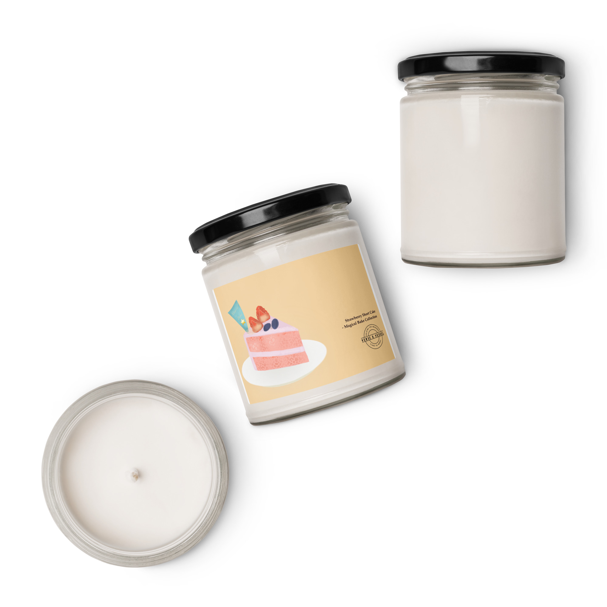 “Strawberry Short Cake” – Scented Soy Wax Candle | Magical Bake Collection - Image 4